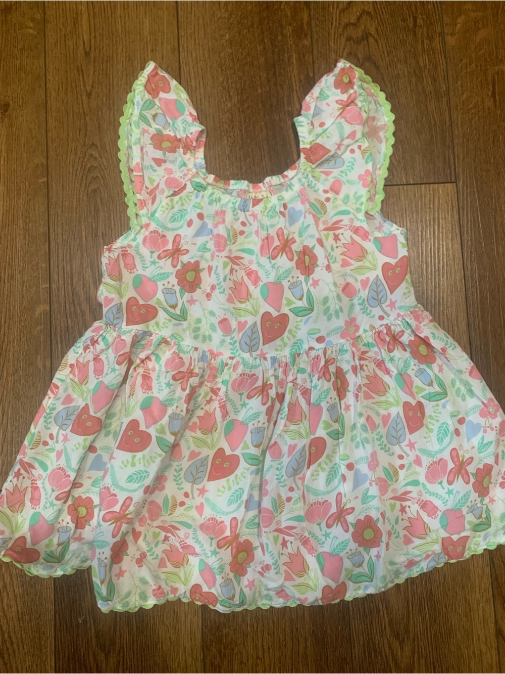 Matilda Jane Pink Green Blue Hearts One-Piece Girls Size 10